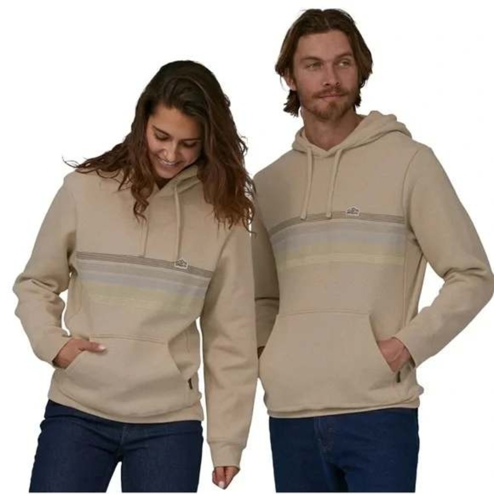 Patagonia Unisex Line Logo Ridge Stripe Uprisal Hoody Oar Tan‎ Size Large